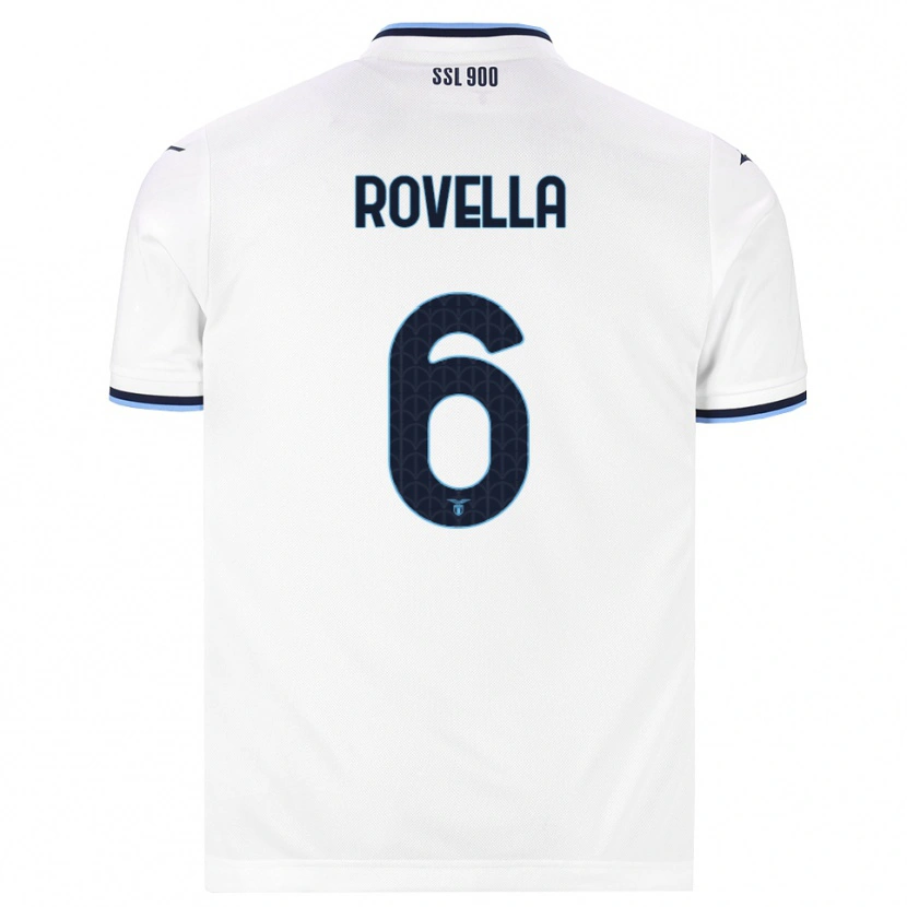 Danxen Femme Maillot Nicolò Rovella #6 Blanc Bleu Marine Tenues Extérieur 2026/27 T-Shirt