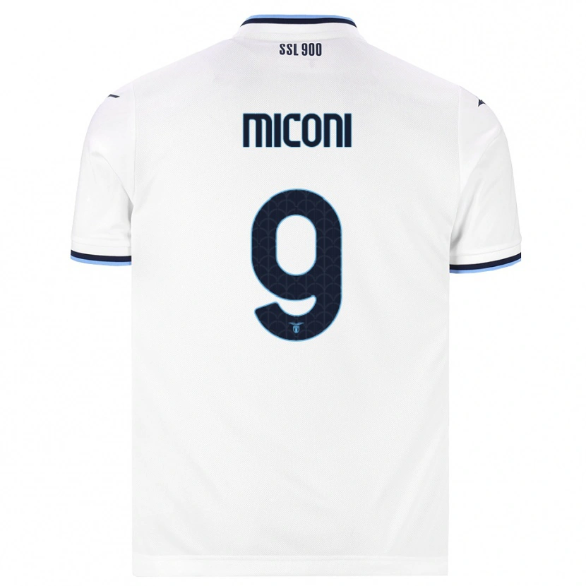Danxen Femme Maillot Lorenzo Miconi #9 Blanc Bleu Marine Tenues Extérieur 2026/27 T-Shirt