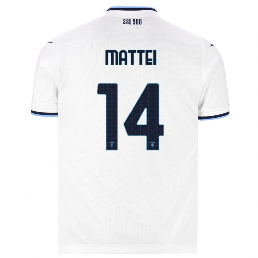 Danxen Femme Maillot Sarah Mattei #14 Blanc Bleu Marine Tenues Extérieur 2026/27 T-Shirt