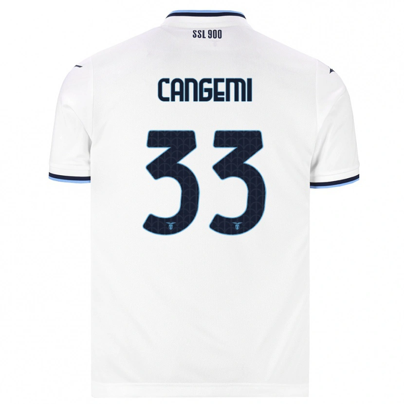 Danxen Femme Maillot Emanuele Cangemi #33 Blanc Bleu Marine Tenues Extérieur 2026/27 T-Shirt