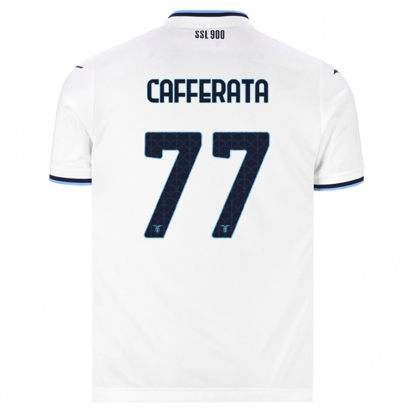 Danxen Femme Maillot Federica Cafferata #77 Blanc Bleu Marine Tenues Extérieur 2026/27 T-Shirt