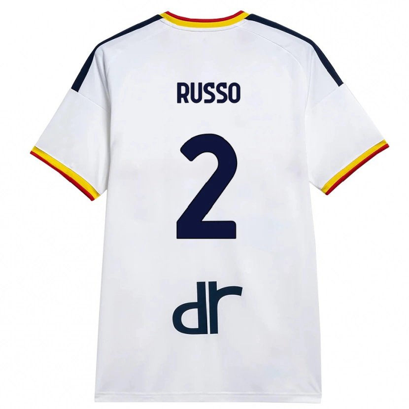 Danxen Femme Maillot Luca Russo #2 Blanc Jaune Rouge Tenues Extérieur 2026/27 T-Shirt