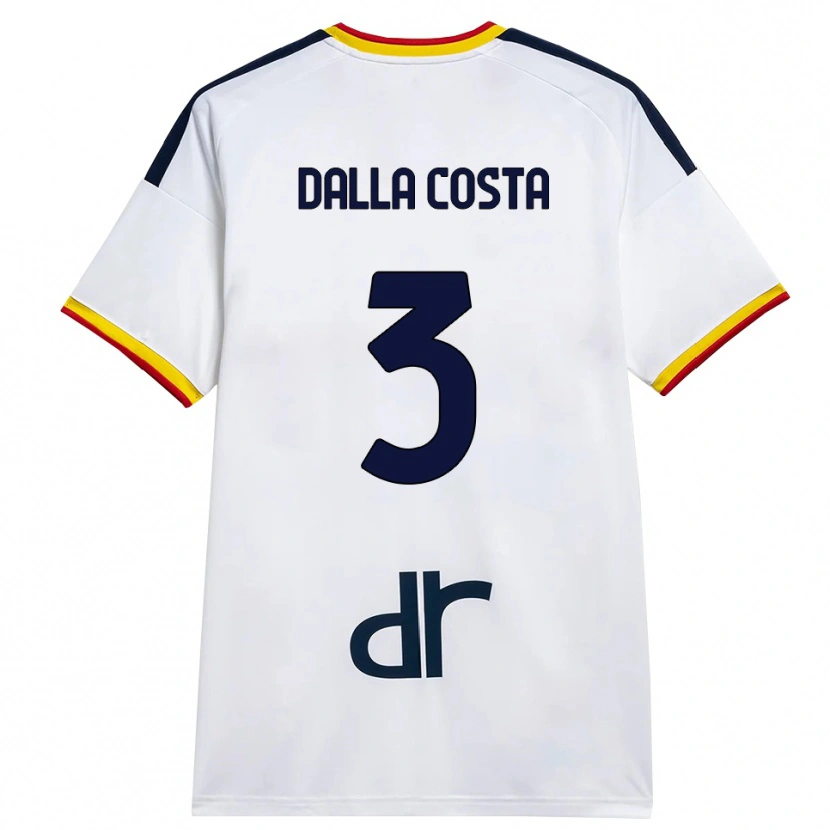 Danxen Femme Maillot Luca Dalla Costa #3 Blanc Jaune Rouge Tenues Extérieur 2026/27 T-Shirt