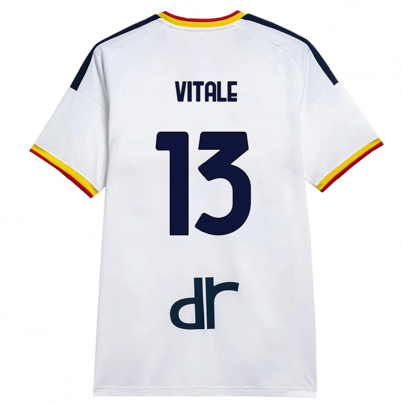 Danxen Femme Maillot Leonardo Vitale #13 Blanc Jaune Rouge Tenues Extérieur 2026/27 T-Shirt