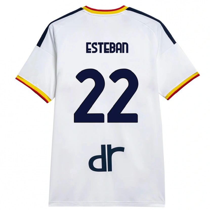Danxen Femme Maillot Paco Esteban #22 Blanc Jaune Rouge Tenues Extérieur 2026/27 T-Shirt