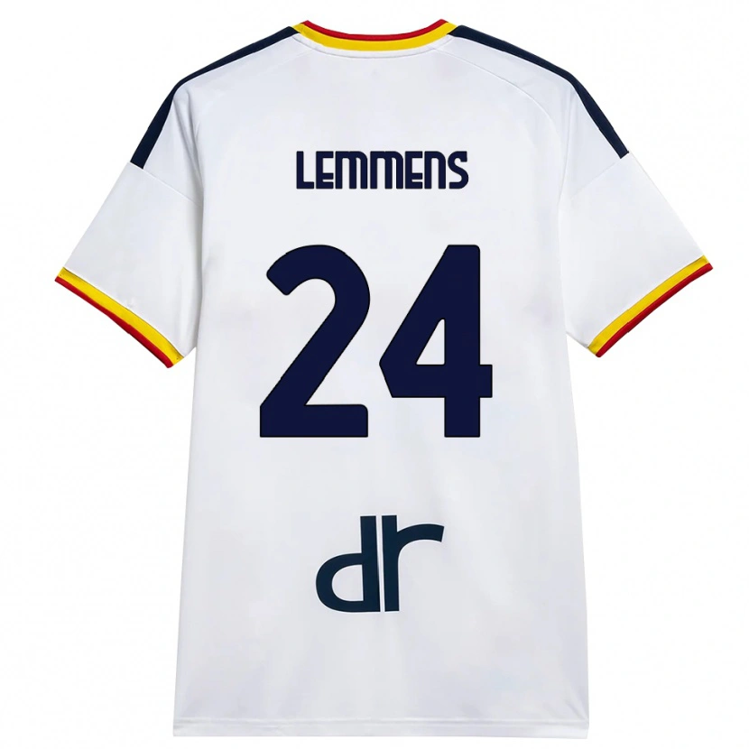 Danxen Femme Maillot Mats Lemmens #24 Blanc Jaune Rouge Tenues Extérieur 2026/27 T-Shirt