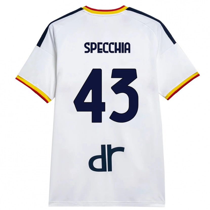 Danxen Femme Maillot Marco Specchia #43 Blanc Jaune Rouge Tenues Extérieur 2026/27 T-Shirt