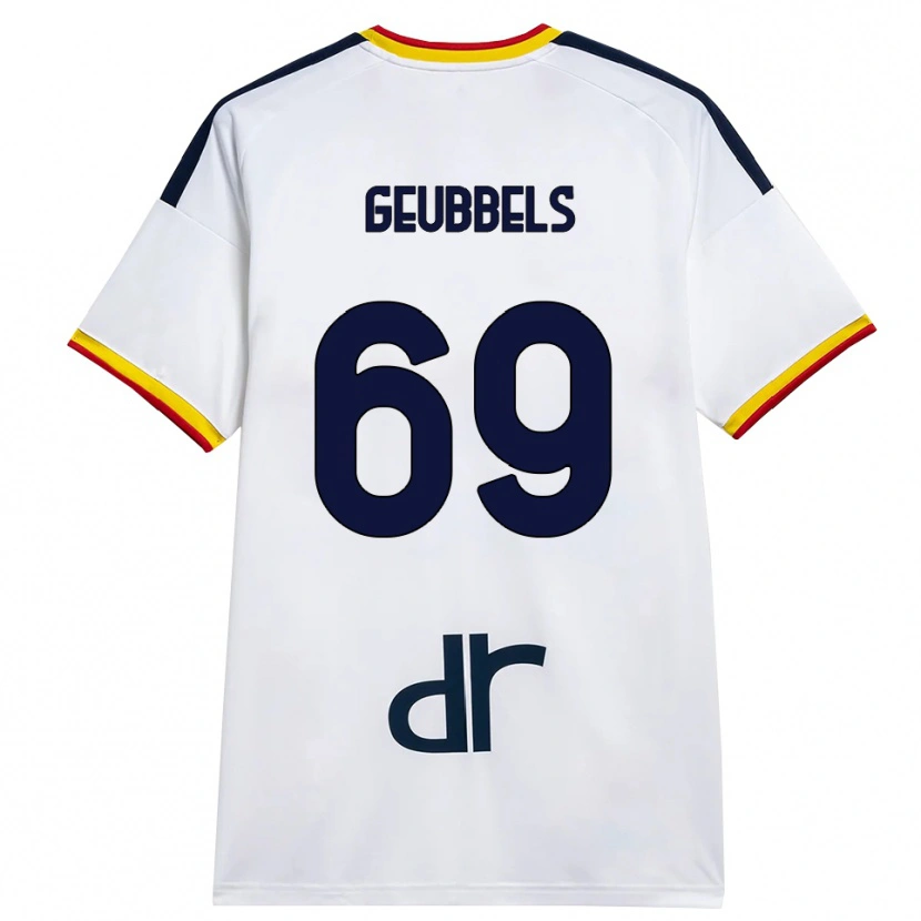 Danxen Femme Maillot Willem Geubbels #69 Blanc Jaune Rouge Tenues Extérieur 2026/27 T-Shirt