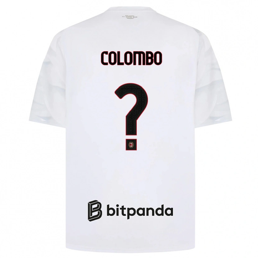 Danxen Femme Maillot Tommaso Colombo #0 Blanc Rouge Noir Tenues Extérieur 2026/27 T-Shirt