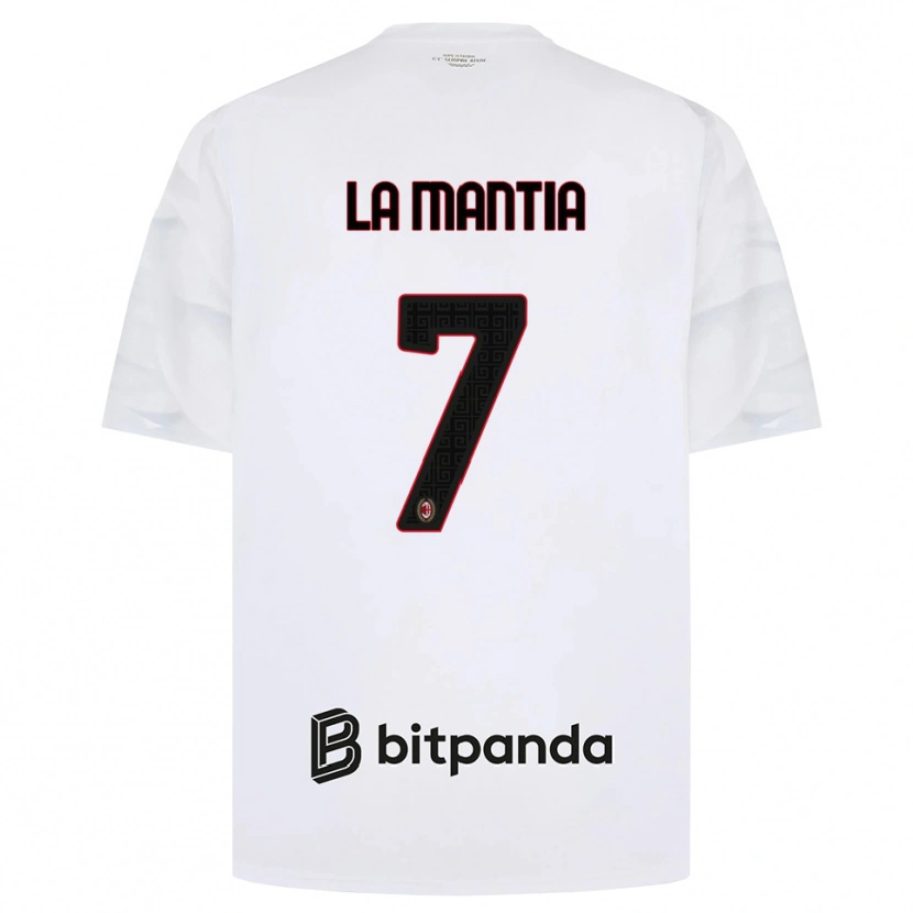 Danxen Femme Maillot Simon La Mantia #7 Blanc Rouge Noir Tenues Extérieur 2026/27 T-Shirt