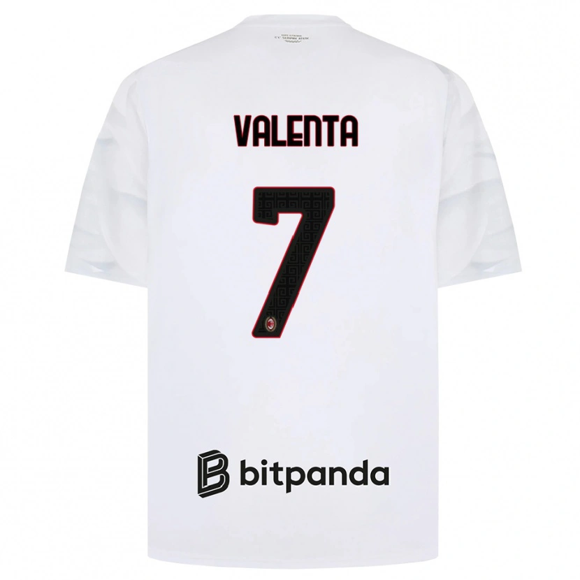 Danxen Femme Maillot Tommaso Valenta #7 Blanc Rouge Noir Tenues Extérieur 2026/27 T-Shirt