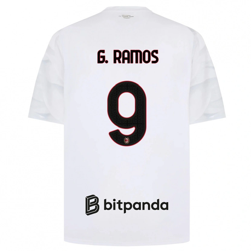 Danxen Femme Maillot Gonçalo Ramos #9 Blanc Rouge Noir Tenues Extérieur 2026/27 T-Shirt