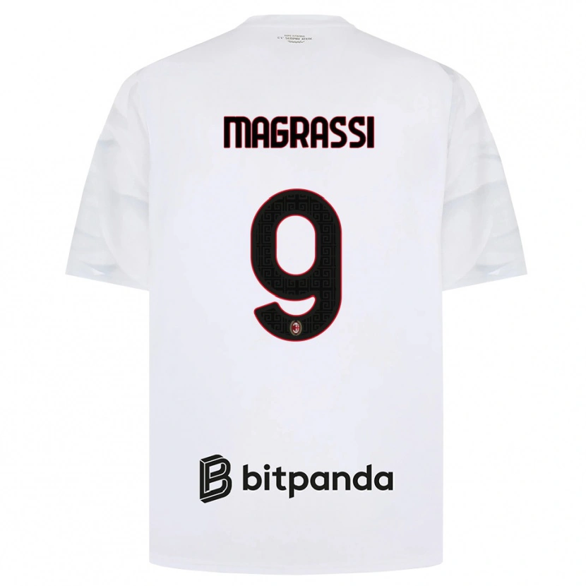 Danxen Femme Maillot Andrea Magrassi #9 Blanc Rouge Noir Tenues Extérieur 2026/27 T-Shirt