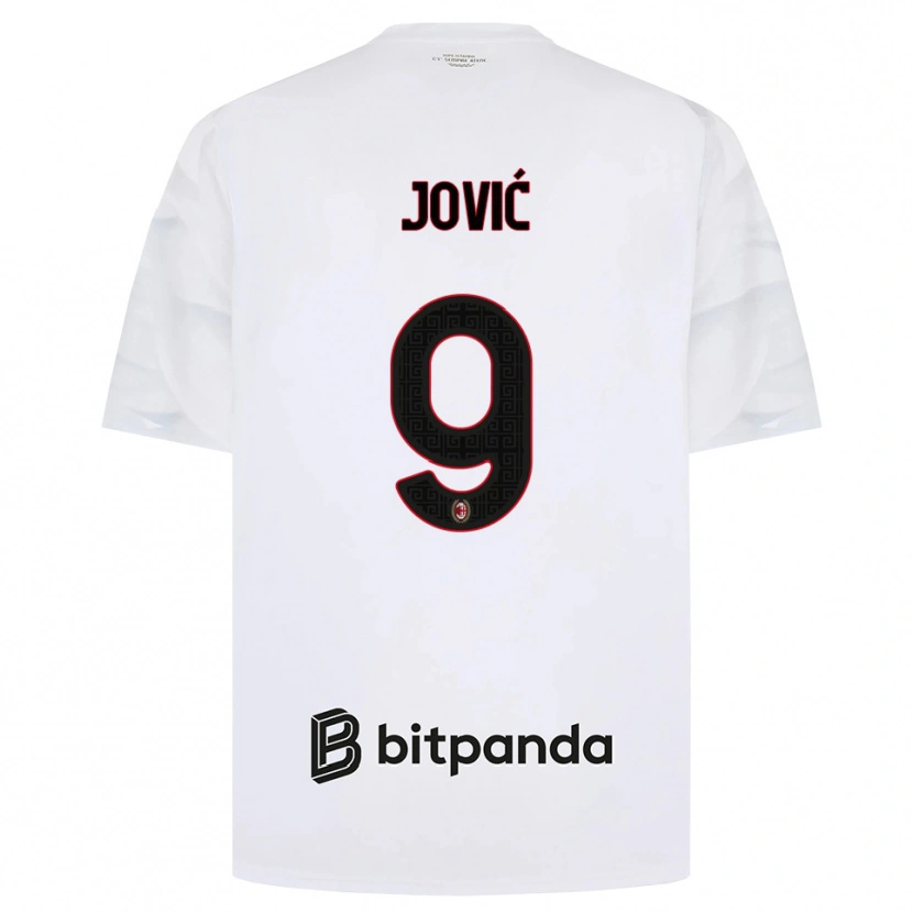 Danxen Femme Maillot Luka Jovic #9 Blanc Rouge Noir Tenues Extérieur 2026/27 T-Shirt