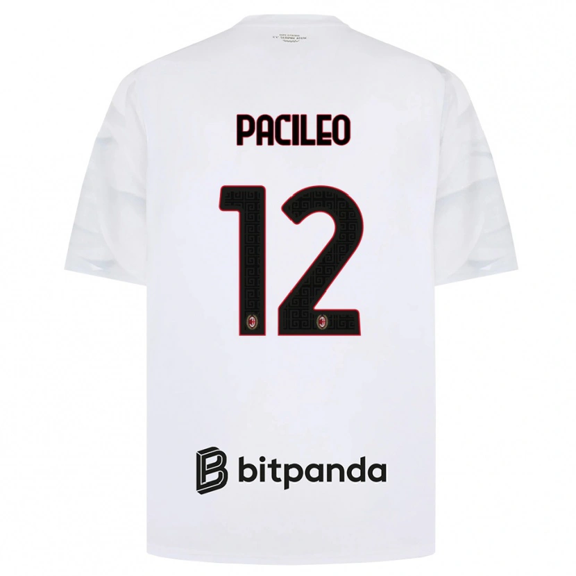 Danxen Femme Maillot Alessandro Pacileo #12 Blanc Rouge Noir Tenues Extérieur 2026/27 T-Shirt