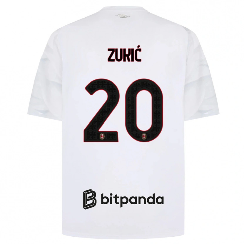 Danxen Femme Maillot Damir Zukic #20 Blanc Rouge Noir Tenues Extérieur 2026/27 T-Shirt
