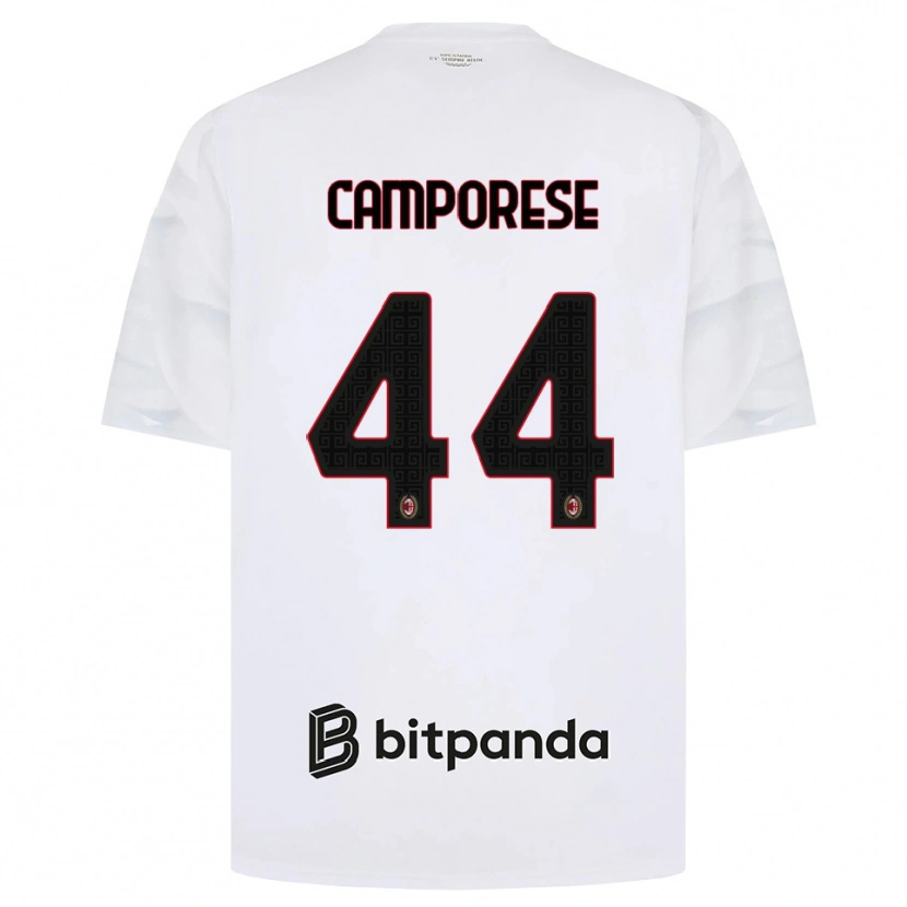 Danxen Femme Maillot Michele Camporese #44 Blanc Rouge Noir Tenues Extérieur 2026/27 T-Shirt