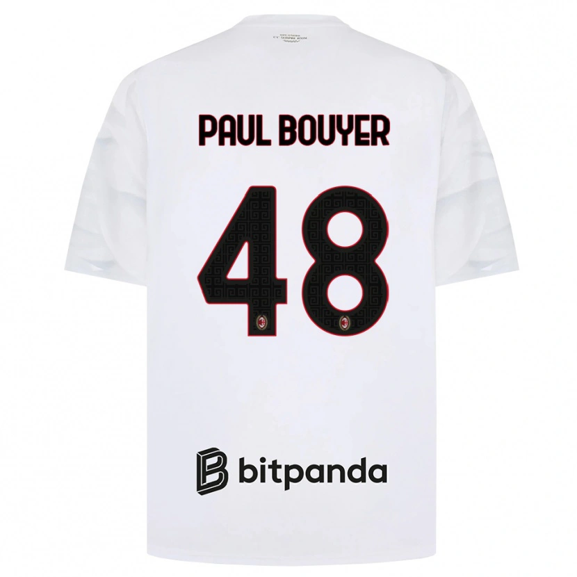 Danxen Femme Maillot Léo Paul Bouyer #48 Blanc Rouge Noir Tenues Extérieur 2026/27 T-Shirt