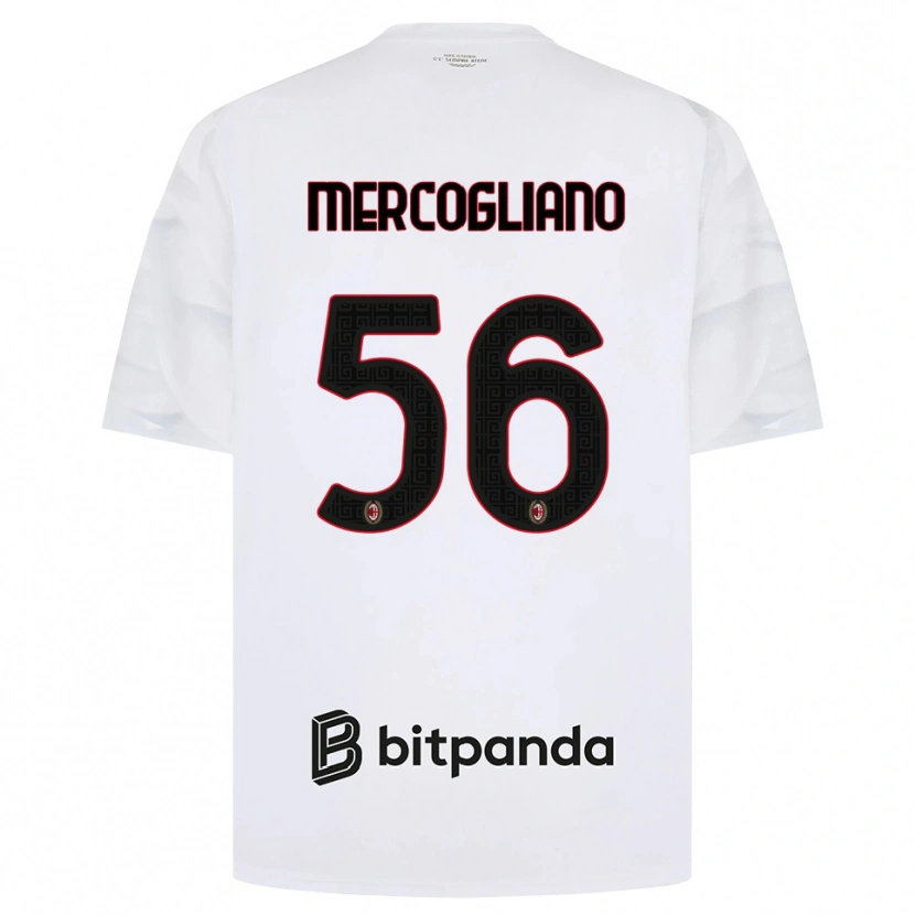 Danxen Femme Maillot Mattia Mercogliano #56 Blanc Rouge Noir Tenues Extérieur 2026/27 T-Shirt