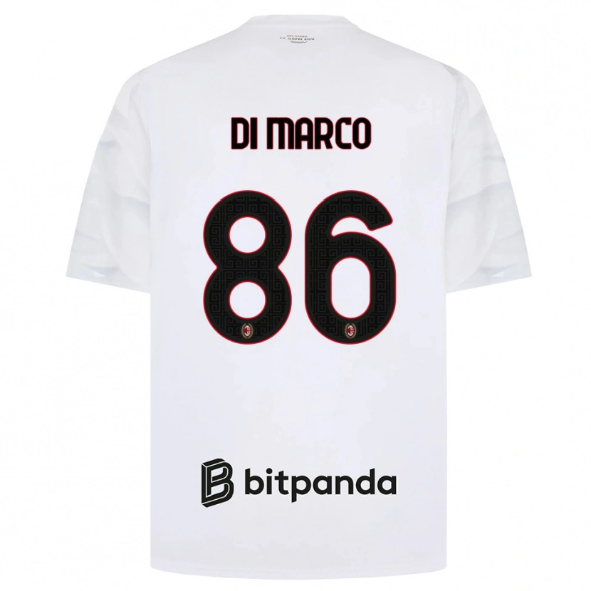 Danxen Femme Maillot Luca Di Marco #86 Blanc Rouge Noir Tenues Extérieur 2026/27 T-Shirt