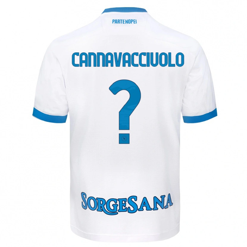 Danxen Femme Maillot Luigi Pio Cannavacciuolo #0 Blanc Bleu Ciel Tenues Extérieur 2026/27 T-Shirt