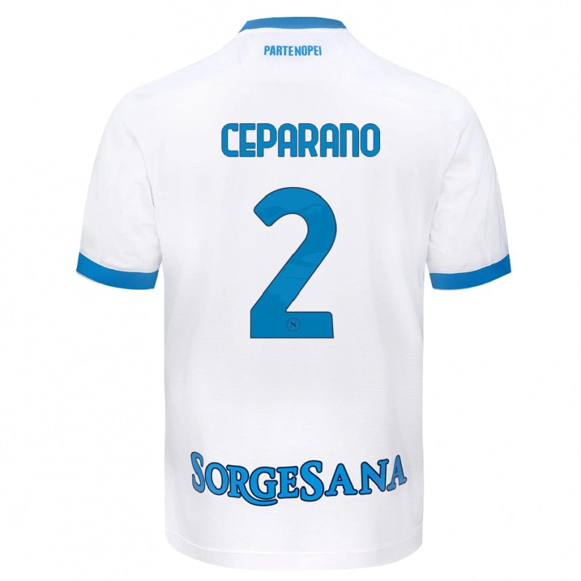 Danxen Femme Maillot Mario Ceparano #2 Blanc Bleu Ciel Tenues Extérieur 2026/27 T-Shirt
