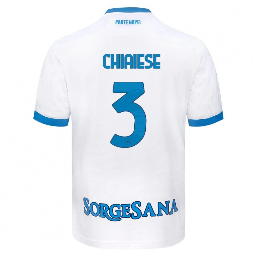 Danxen Femme Maillot Riccardo Chiaiese #3 Blanc Bleu Ciel Tenues Extérieur 2026/27 T-Shirt