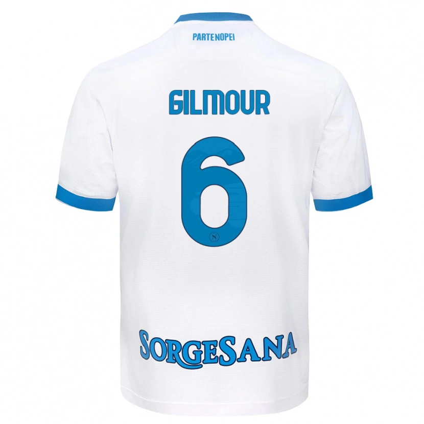 Danxen Femme Maillot Billy Gilmour #6 Blanc Bleu Ciel Tenues Extérieur 2026/27 T-Shirt