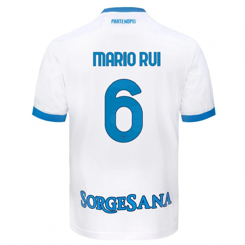 Danxen Femme Maillot Mario Rui #6 Blanc Bleu Ciel Tenues Extérieur 2026/27 T-Shirt