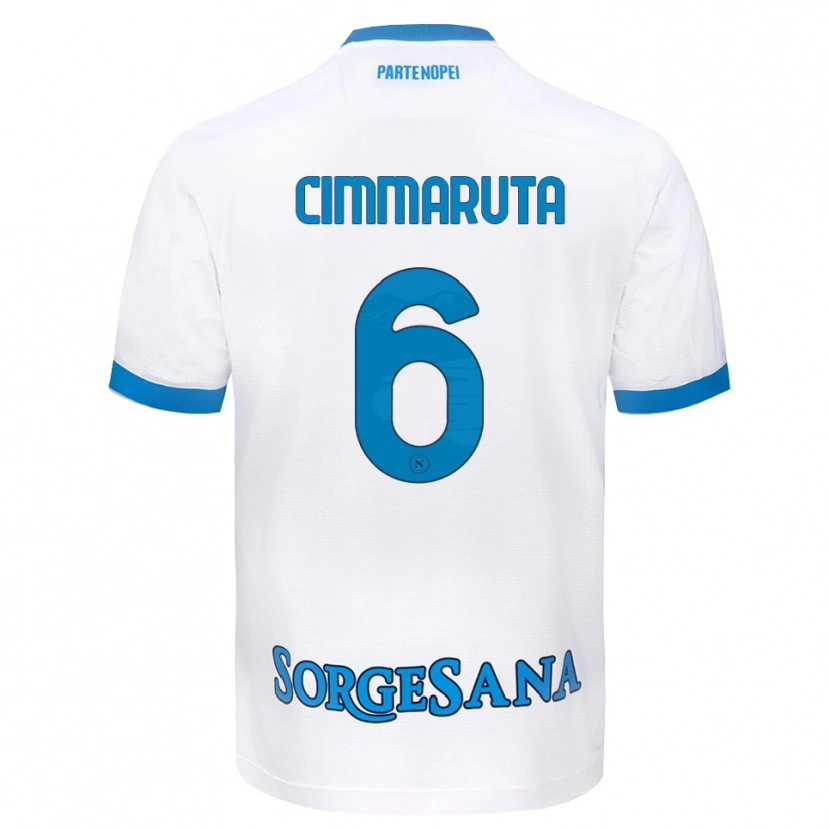 Danxen Femme Maillot Antonio Cimmaruta #6 Blanc Bleu Ciel Tenues Extérieur 2026/27 T-Shirt