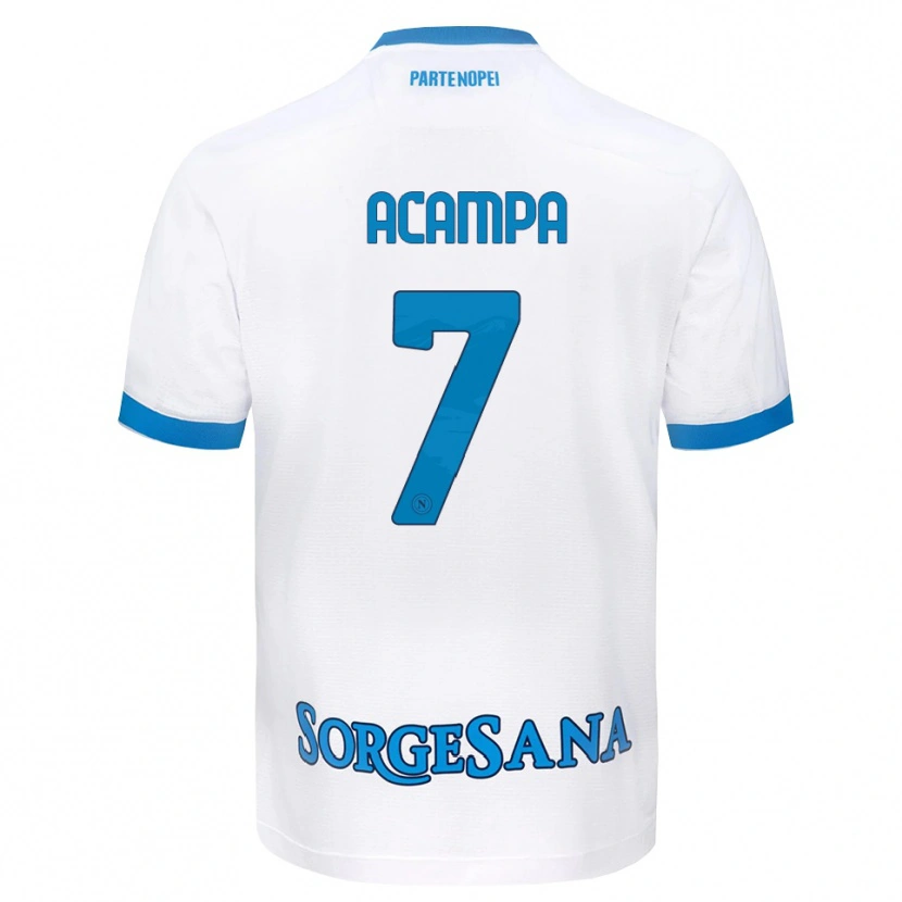 Danxen Femme Maillot Davide Acampa #7 Blanc Bleu Ciel Tenues Extérieur 2026/27 T-Shirt