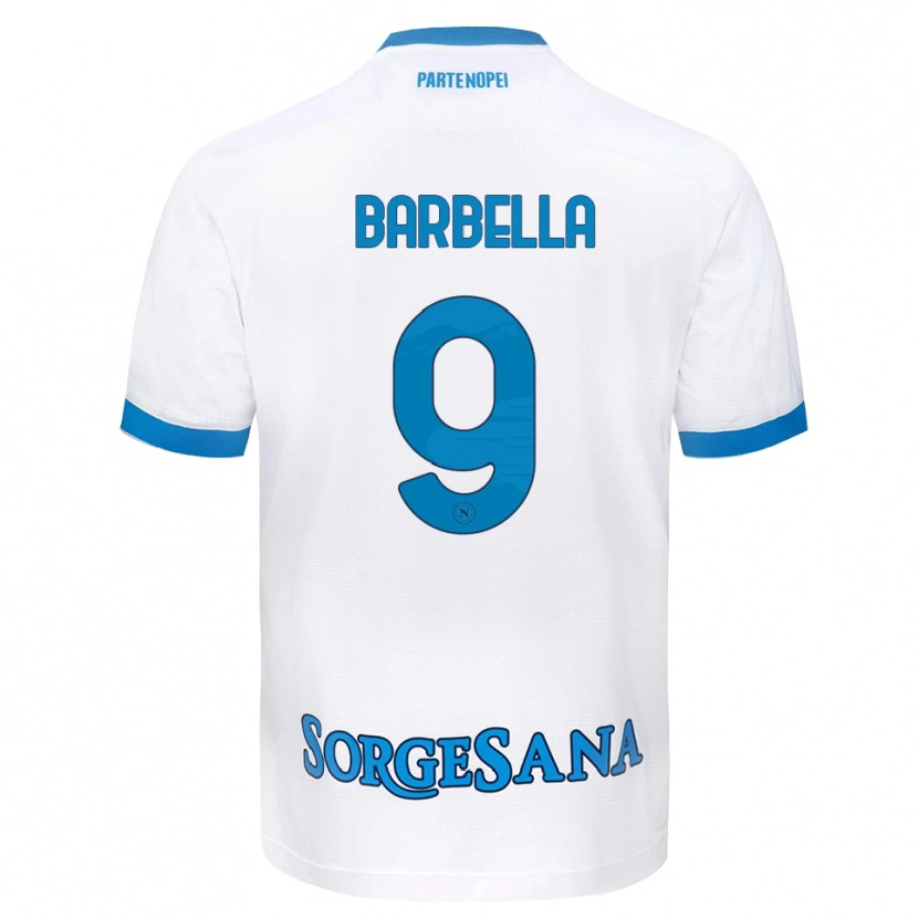 Danxen Femme Maillot Michele Barbella #9 Blanc Bleu Ciel Tenues Extérieur 2026/27 T-Shirt