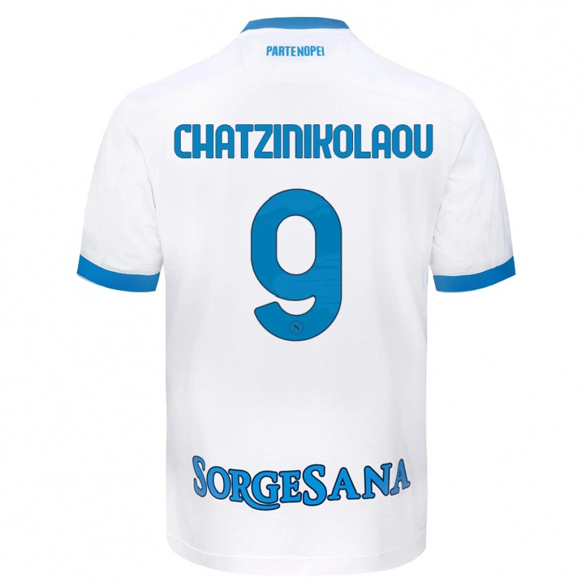 Danxen Femme Maillot Despoina Chatzinikolaou #9 Blanc Bleu Ciel Tenues Extérieur 2026/27 T-Shirt