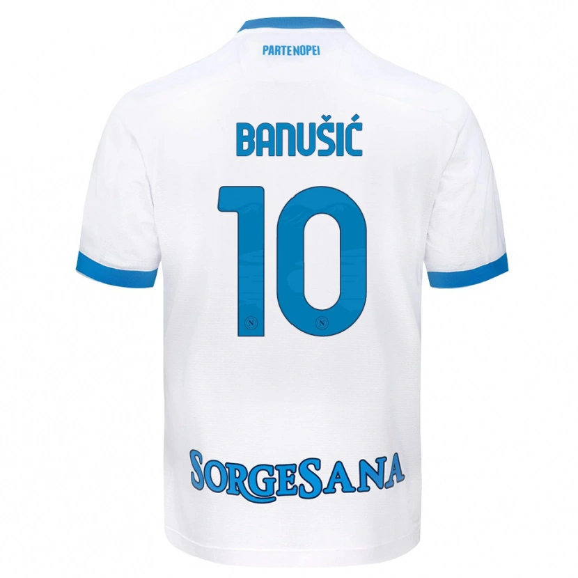 Danxen Femme Maillot Marija Maredinho Banušić #10 Blanc Bleu Ciel Tenues Extérieur 2026/27 T-Shirt