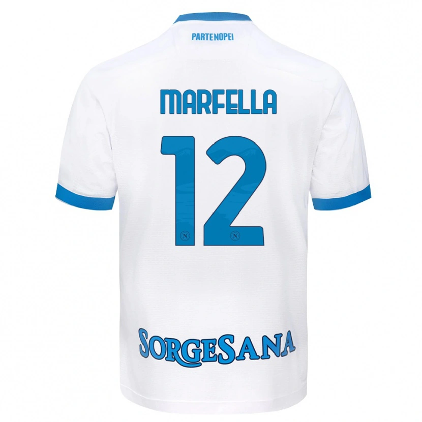 Danxen Femme Maillot Davide Marfella #12 Blanc Bleu Ciel Tenues Extérieur 2026/27 T-Shirt