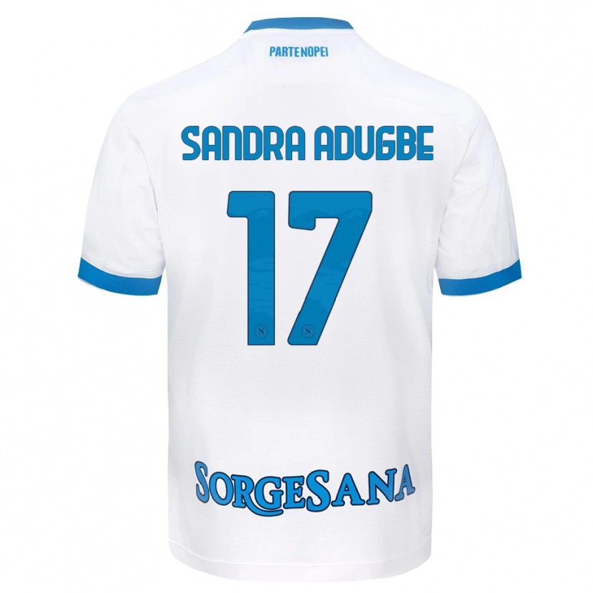 Danxen Femme Maillot Olamide Sandra Adugbe #17 Blanc Bleu Ciel Tenues Extérieur 2026/27 T-Shirt