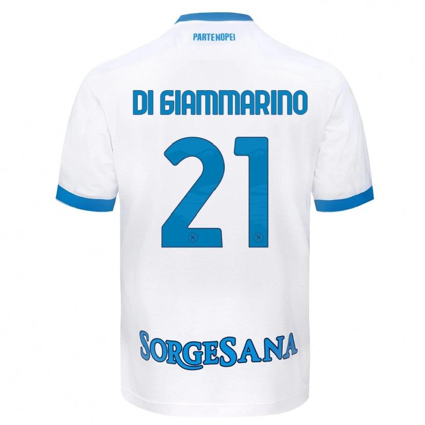 Danxen Femme Maillot Virginia Di Giammarino #21 Blanc Bleu Ciel Tenues Extérieur 2026/27 T-Shirt