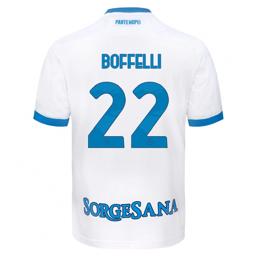 Danxen Femme Maillot Valerio Boffelli #22 Blanc Bleu Ciel Tenues Extérieur 2026/27 T-Shirt