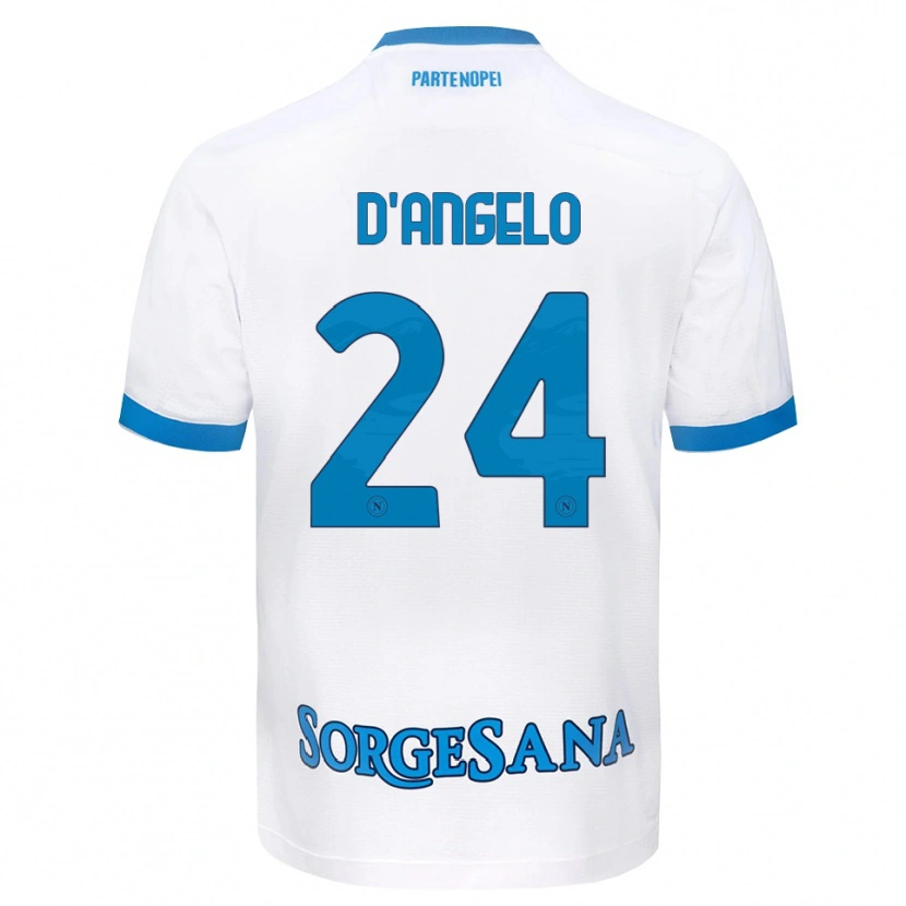 Danxen Femme Maillot Alessia D'angelo #24 Blanc Bleu Ciel Tenues Extérieur 2026/27 T-Shirt