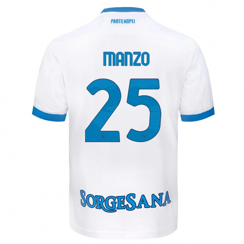 Danxen Femme Maillot Alessia Manzo #25 Blanc Bleu Ciel Tenues Extérieur 2026/27 T-Shirt