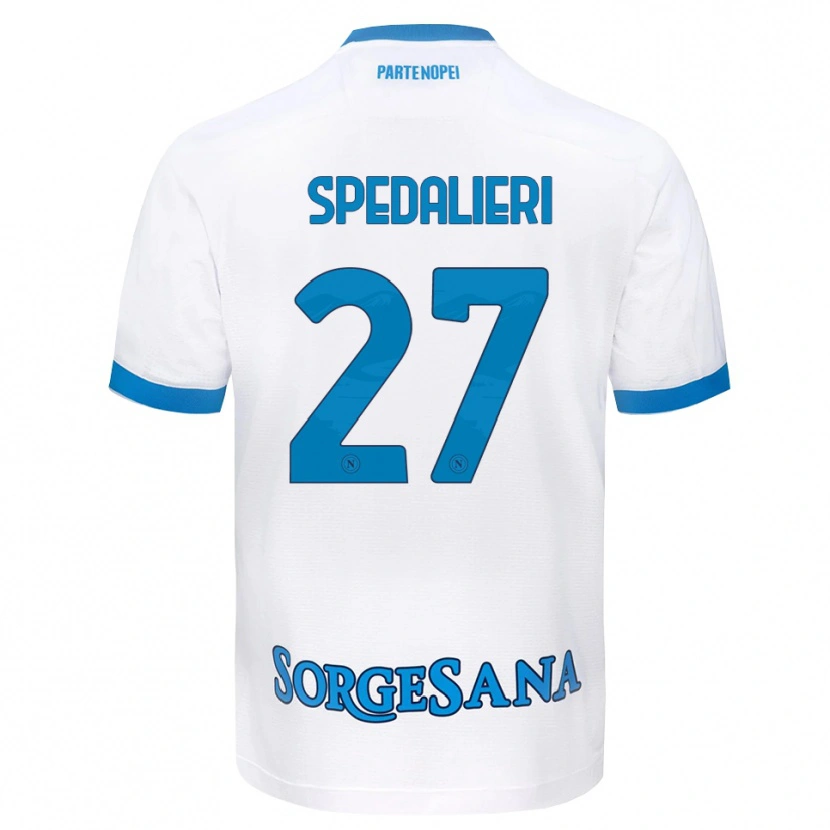 Danxen Femme Maillot Johnatan Andrea Spedalieri #27 Blanc Bleu Ciel Tenues Extérieur 2026/27 T-Shirt