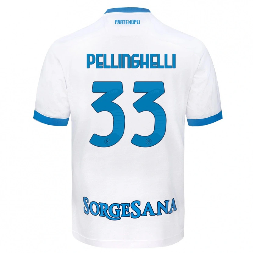 Danxen Femme Maillot Alice Pellinghelli #33 Blanc Bleu Ciel Tenues Extérieur 2026/27 T-Shirt