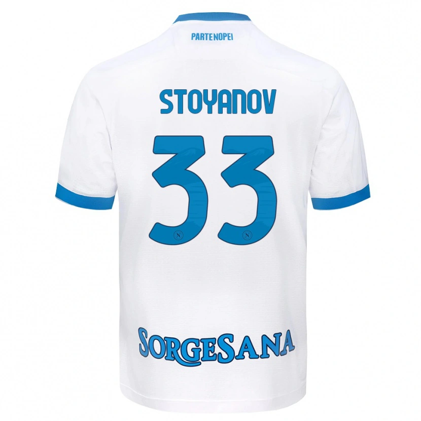Danxen Femme Maillot Steliyan Stoyanov #33 Blanc Bleu Ciel Tenues Extérieur 2026/27 T-Shirt