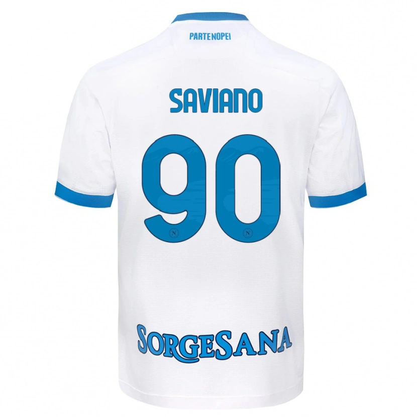 Danxen Femme Maillot Raffaele Saviano #90 Blanc Bleu Ciel Tenues Extérieur 2026/27 T-Shirt