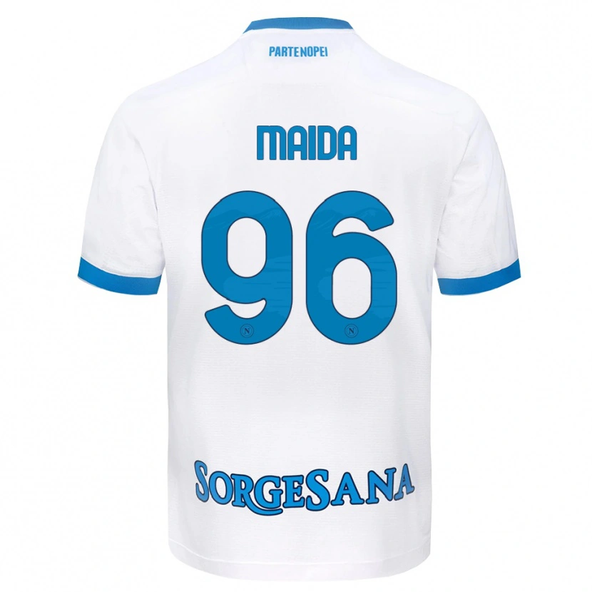 Danxen Femme Maillot Giuseppe Maida #96 Blanc Bleu Ciel Tenues Extérieur 2026/27 T-Shirt