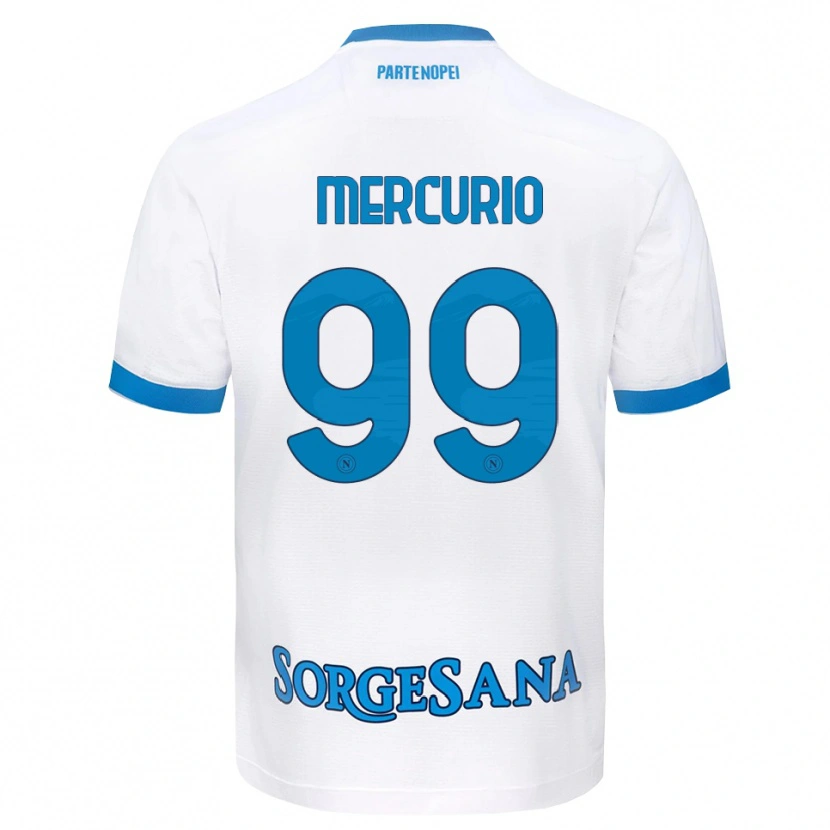 Danxen Femme Maillot Giovanni Mercurio #99 Blanc Bleu Ciel Tenues Extérieur 2026/27 T-Shirt