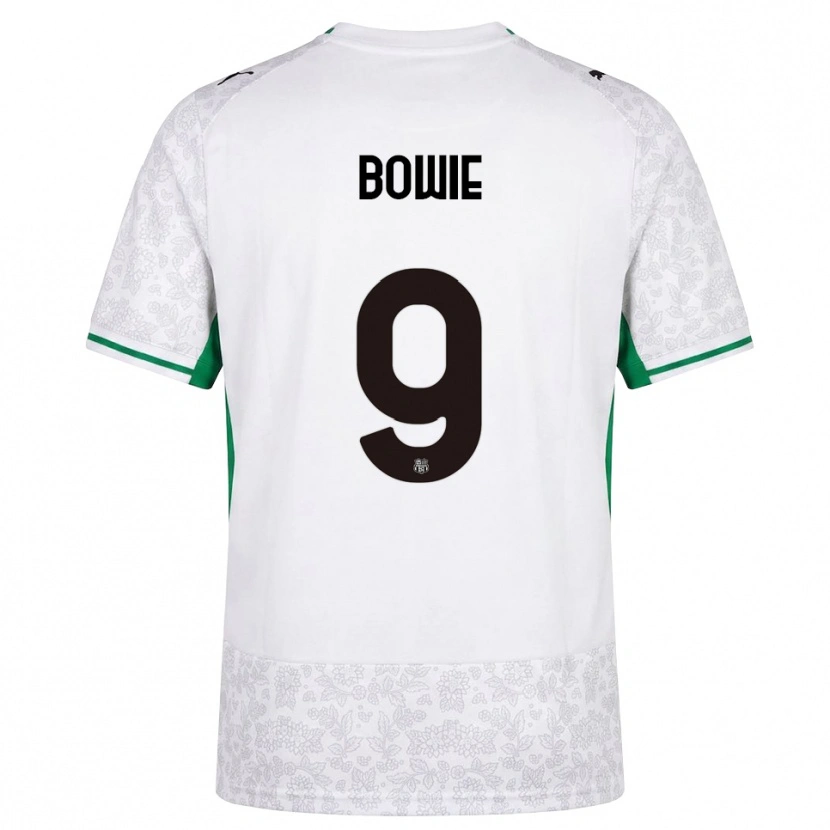 Danxen Femme Maillot Kieron Bowie #9 Blanc Noir Vert Tenues Extérieur 2026/27 T-Shirt