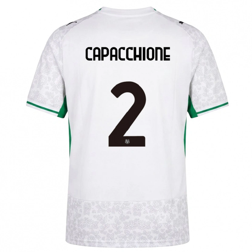 Danxen Femme Maillot Cristian Capacchione #2 Blanc Noir Vert Tenues Extérieur 2026/27 T-Shirt