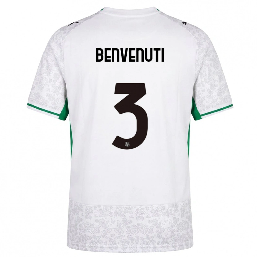 Danxen Femme Maillot Tommaso Benvenuti #3 Blanc Noir Vert Tenues Extérieur 2026/27 T-Shirt