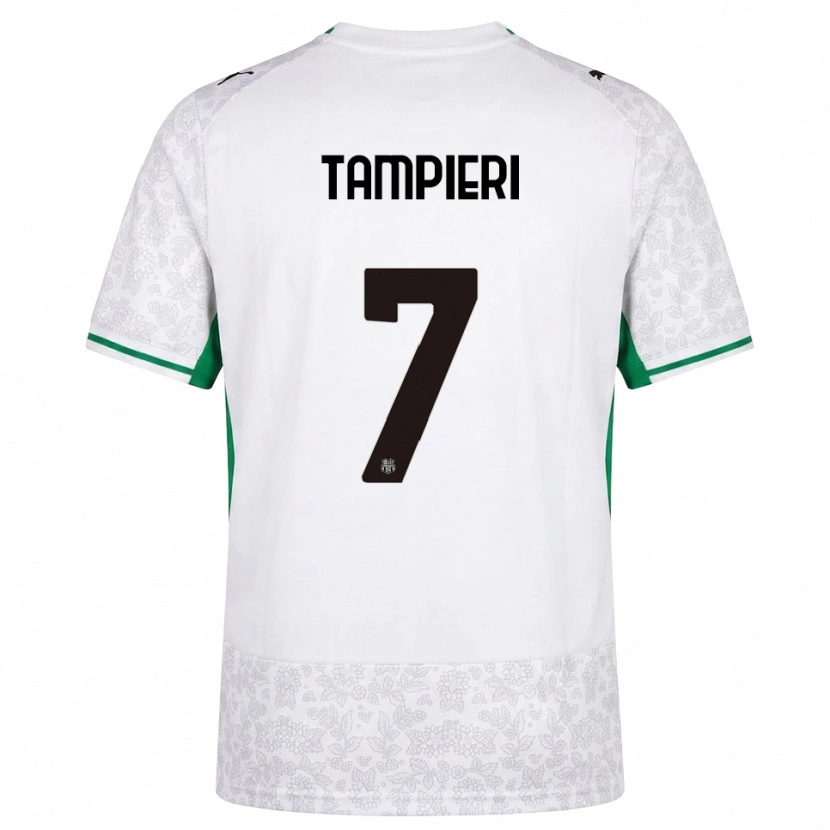 Danxen Femme Maillot Diego Tampieri #7 Blanc Noir Vert Tenues Extérieur 2026/27 T-Shirt